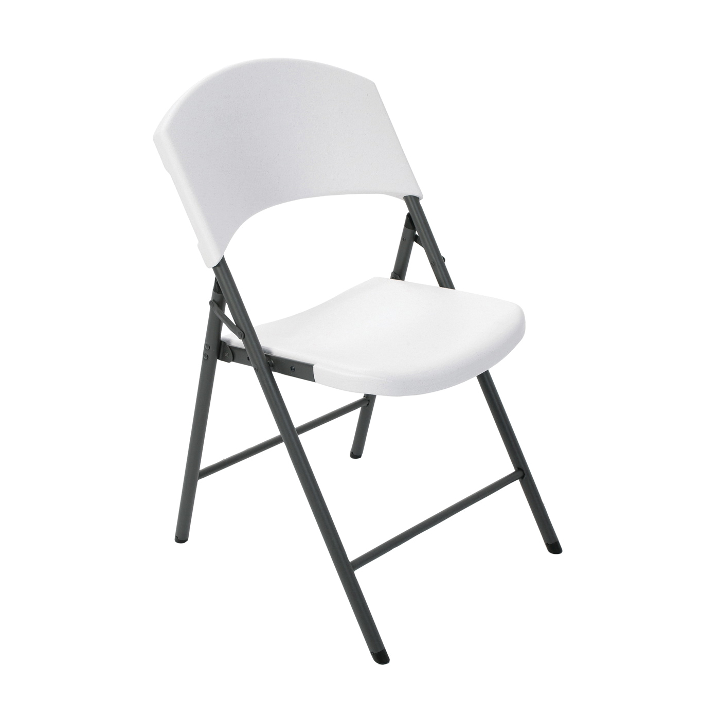 2810 Folding Chair, Steel Frame, Polyethylene Tabletop, Gray/White