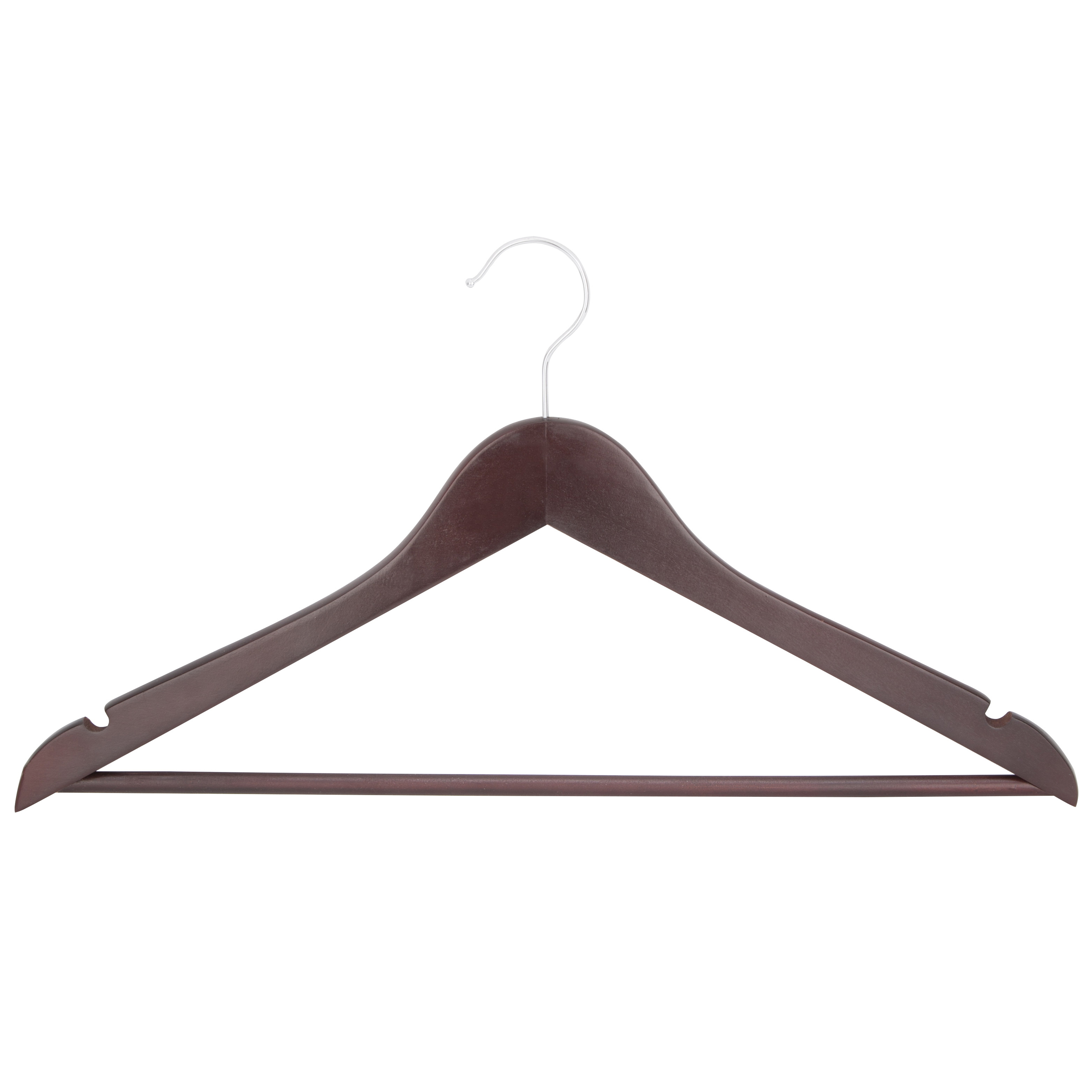 HEA00040G Cloth Hanger Set, 6.6 lb, Steel/Wood, Mahogany