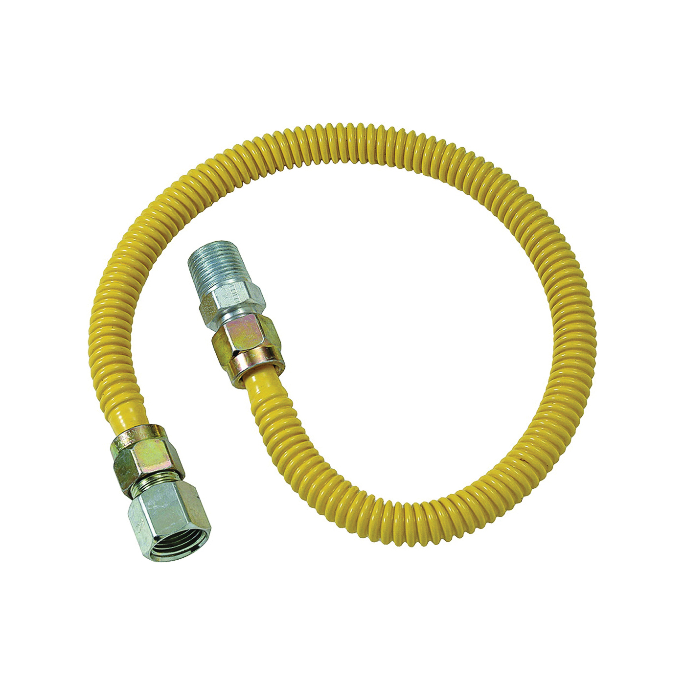 ProCoat Series CSSD54-30 Gas Connector, 1/2 in, MIP x FIP, Stainless Steel, Polymer-Coated, 30 in L