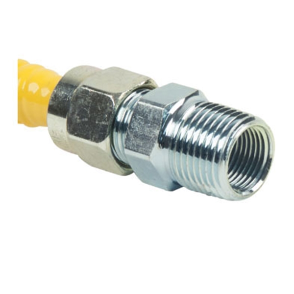 BrassCraft ProCoat Series CSSD54-24 Gas Connector, 1/2 x 1/2 in, Stainless Steel, 24 in L - 2