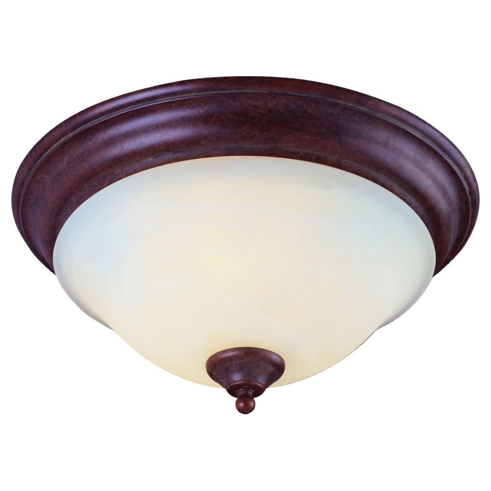 BRT-ATE1013-RB Flush-Mount Ceiling Fixture, 120 V, 60 W, 3-Lamp, CFL Lamp, Rustic Brown Fixture