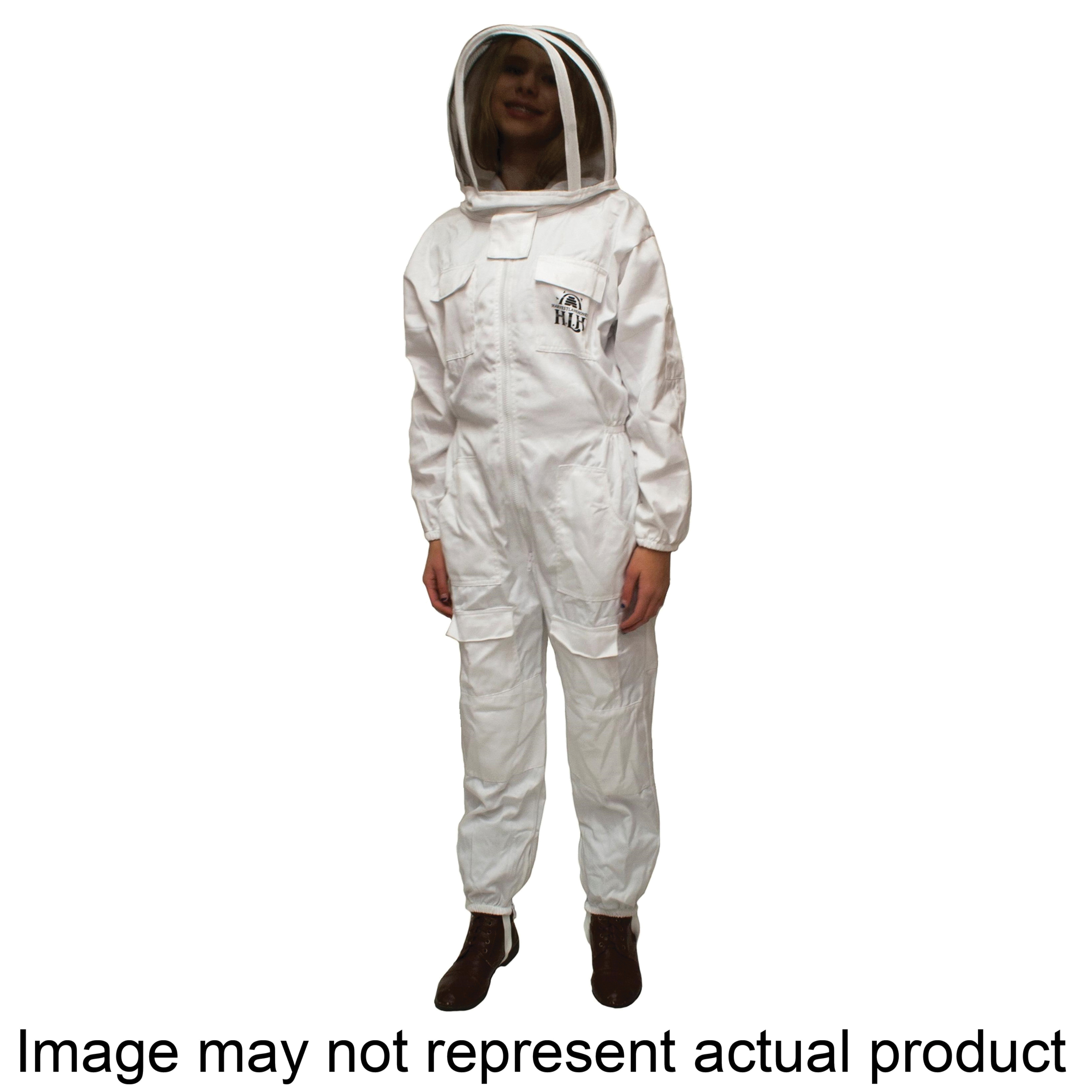 CLOTHSS-101 Beekeeping Suit, S, Attached Fencing Veil Hood, Zipper Closure, Polycotton