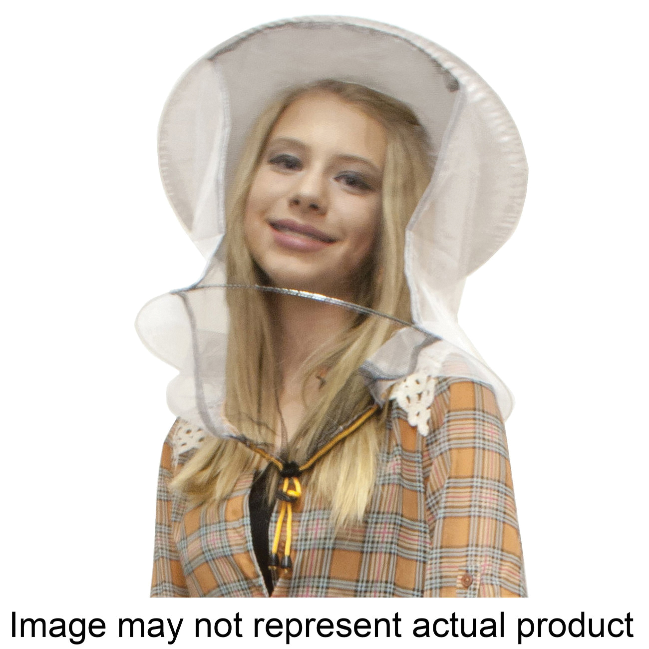CLOTHBV-101 Beekeeping Veil, Wired Front, Drawstring Cinch Hood, Polycotton