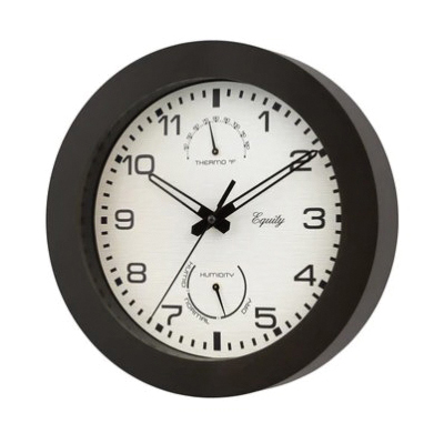 Equity 29005 Clock, Round, Dark Brown Frame, Plastic Clock Face, Analog - 2