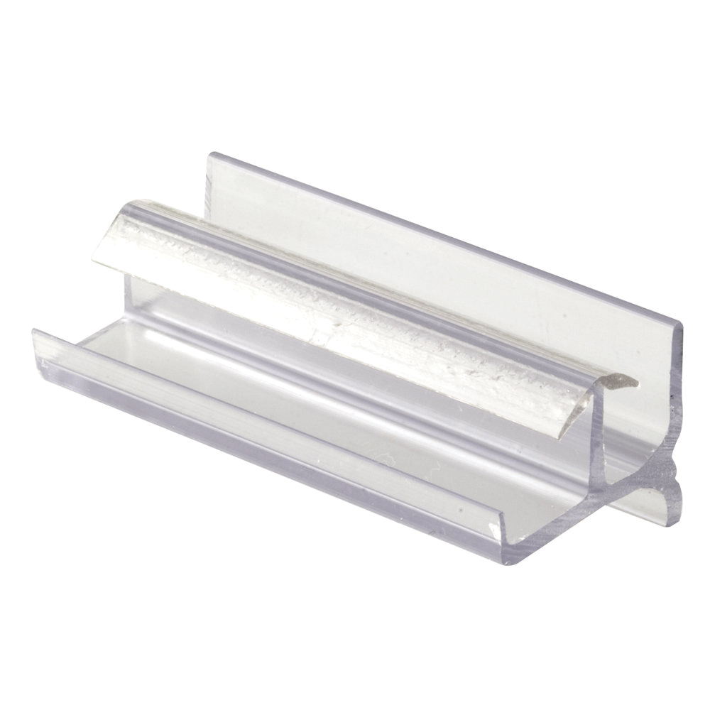 Prime-Line M 6144 Tub Enclosure Bottom Guide, Frameless, Snap-In, Vinyl, Clear, For: Frameless Glass Shower Doors - 2