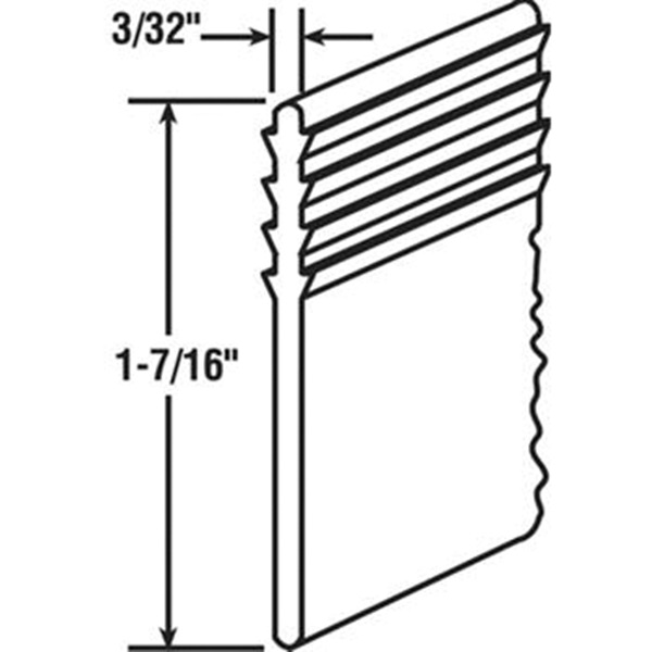 Shower Door Bottom Sweep, Prime-Line, 3/32 in W, Vinyl Seal/Brush, Gray, For: Older Style Drip Rail Systems - 2