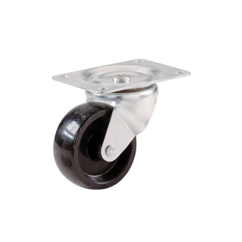9394 Swivel Caster, 3 in Dia Wheel, 1-1/4 in W Wheel, Polypropylene Wheel, Black, 210 lb