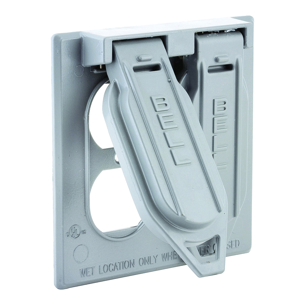 5148-0 Cover, 1-13/32 in Dia, 4-17/32 in L, 4-17/32 in W, Aluminum (Metal), Gray, Powder-Coated