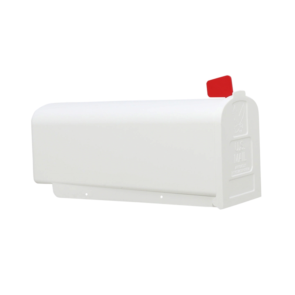 Gibraltar Mailboxes Parson Series PL10W0201 Rural Mailbox, 875 cu-in Capacity, Plastic, 7.9 in W, 19.4 in D, 9.6 in H - 5