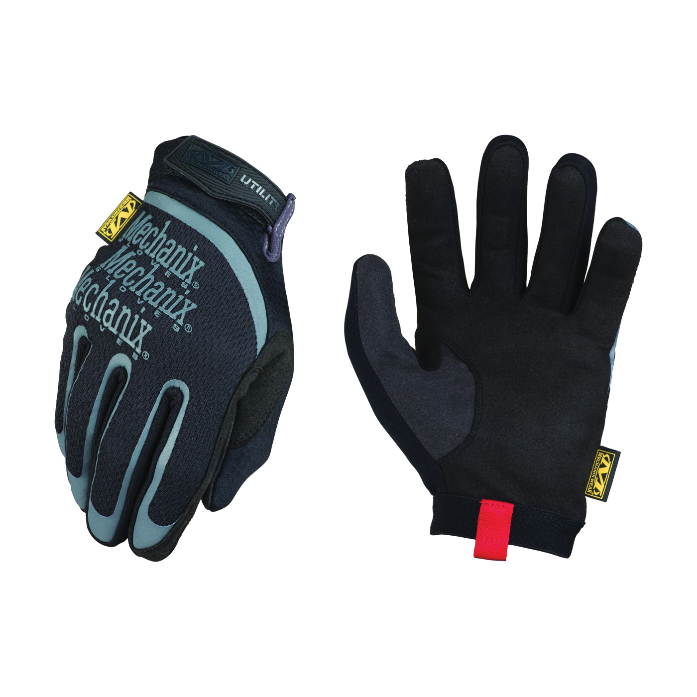 Utility Series H15-05-009 Work Gloves, Men's, M, 9 in L, Reinforced Thumb, Hook and Loop Cuff, Black