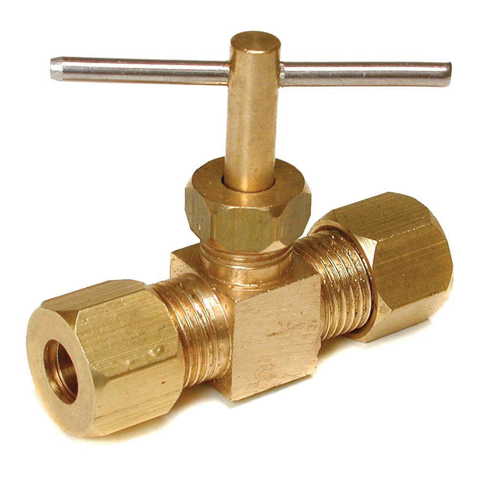 9406 Compression Needle Valve, Straight, Brass, For: Evaporative Cooler Purge Systems