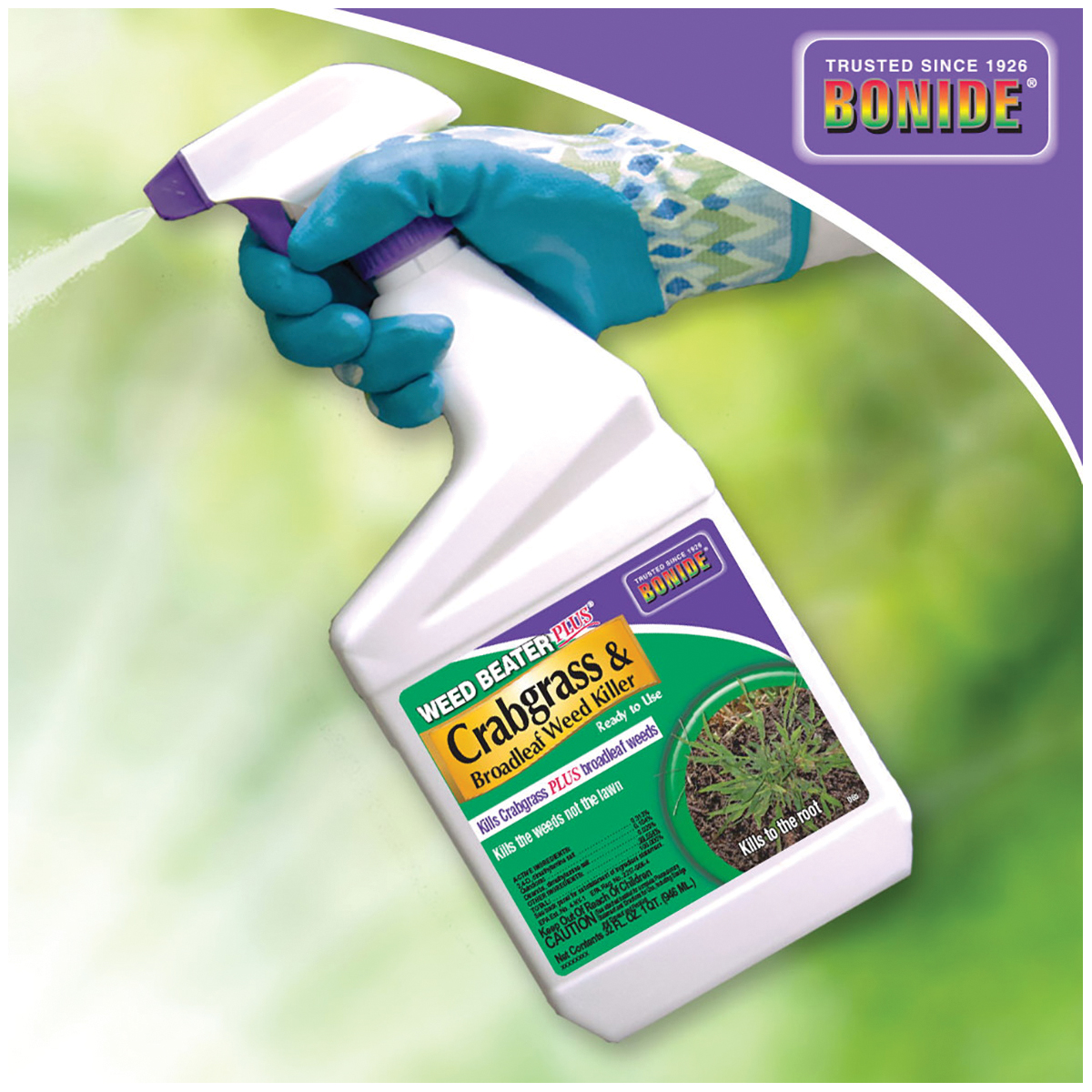 Bonide Weed Beater 065 Crabgrass and Broadleaf Weed Killer, Liquid, 1 qt Bottle