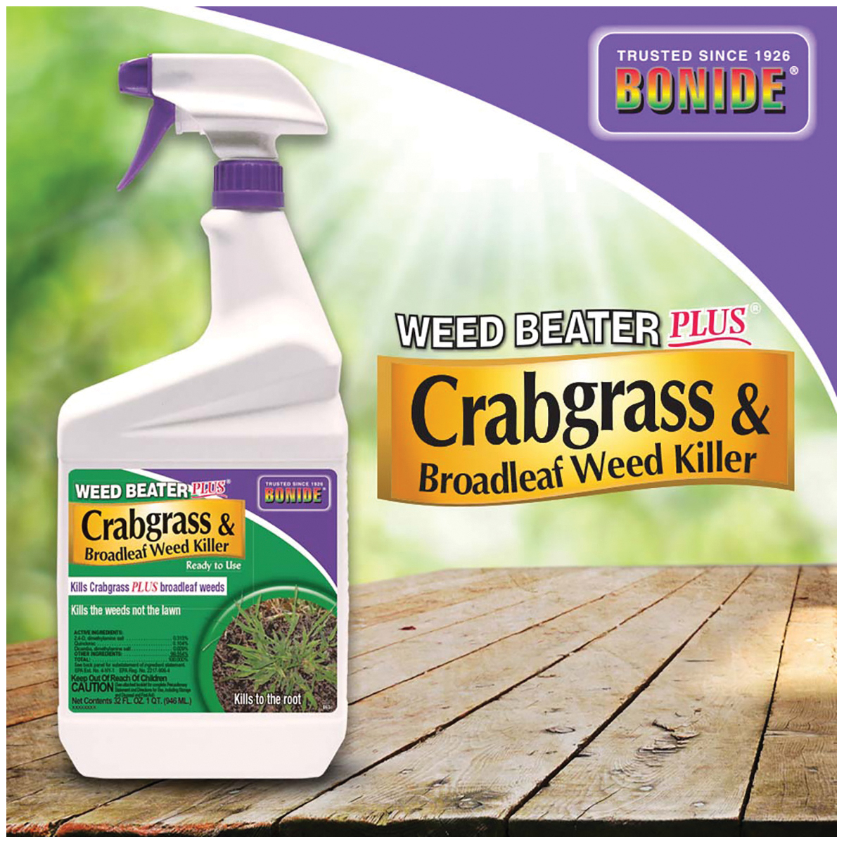 Bonide Weed Beater 065 Crabgrass and Broadleaf Weed Killer, Liquid, 1 qt Bottle