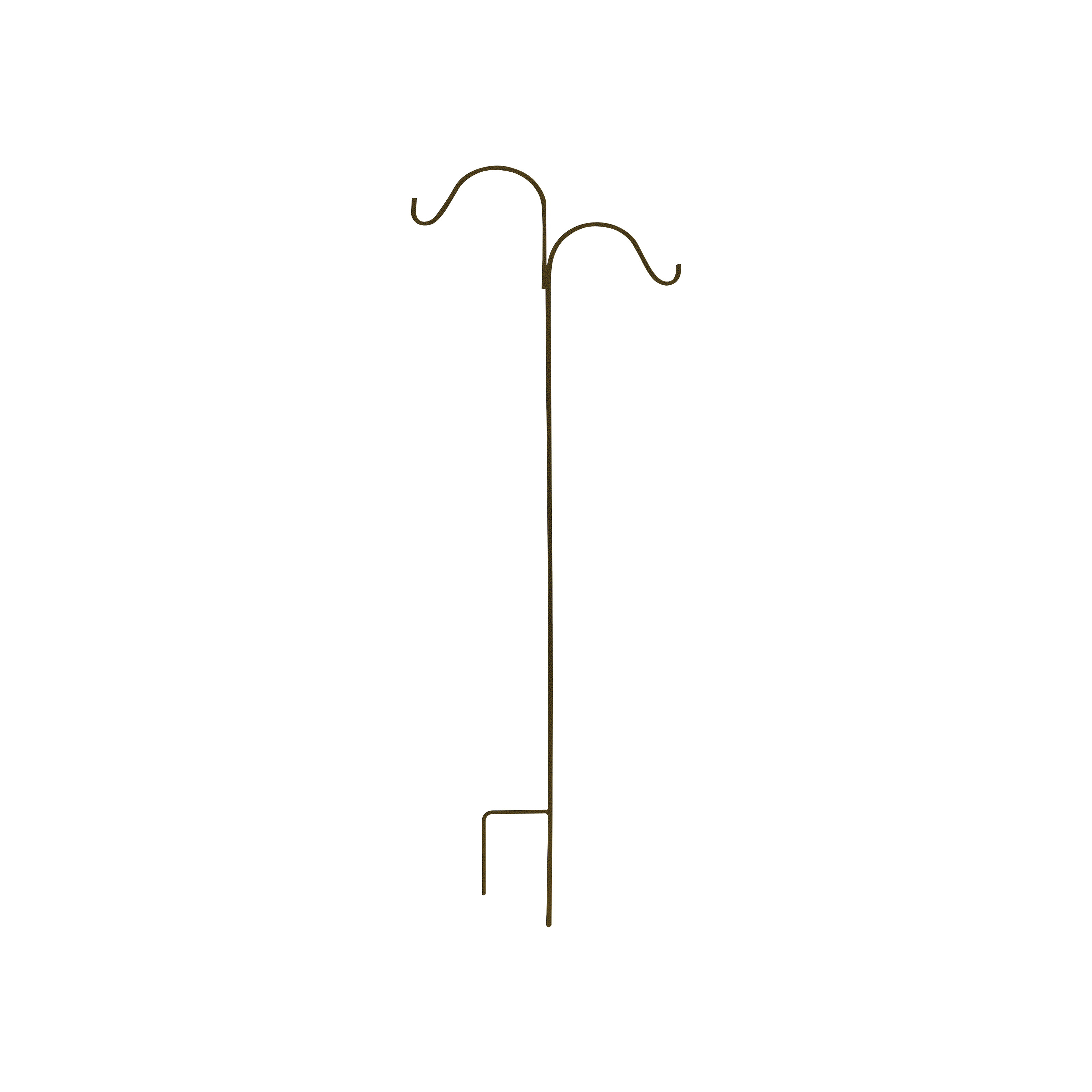 GB-3092-3L Shepherd Hook, 24 in L, 64 in H, Steel, Black, Matte, Floor