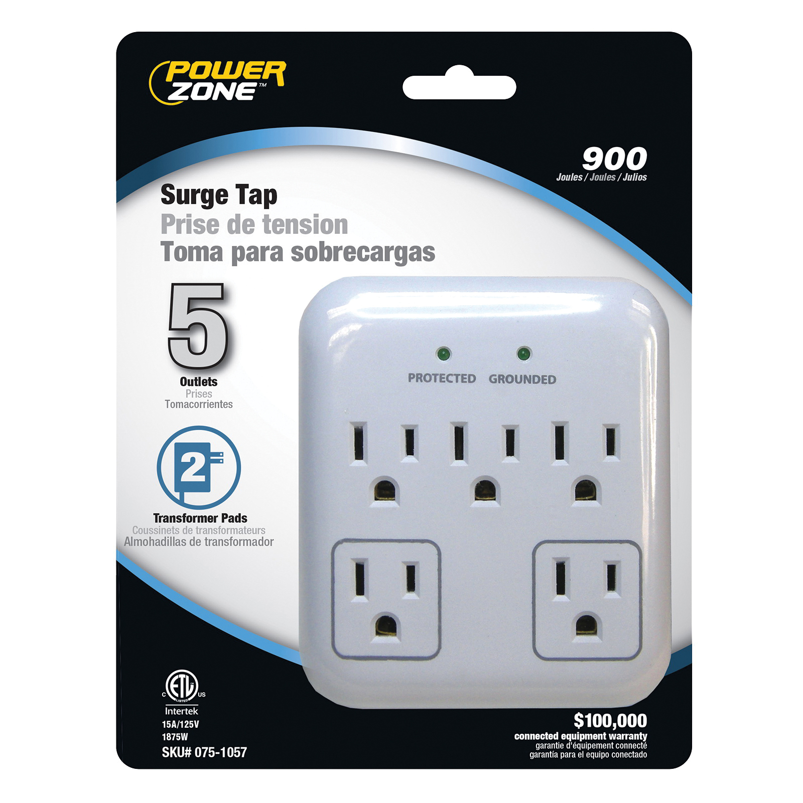 OR802155 Tap Surge Protector, 15 A, Gray & White