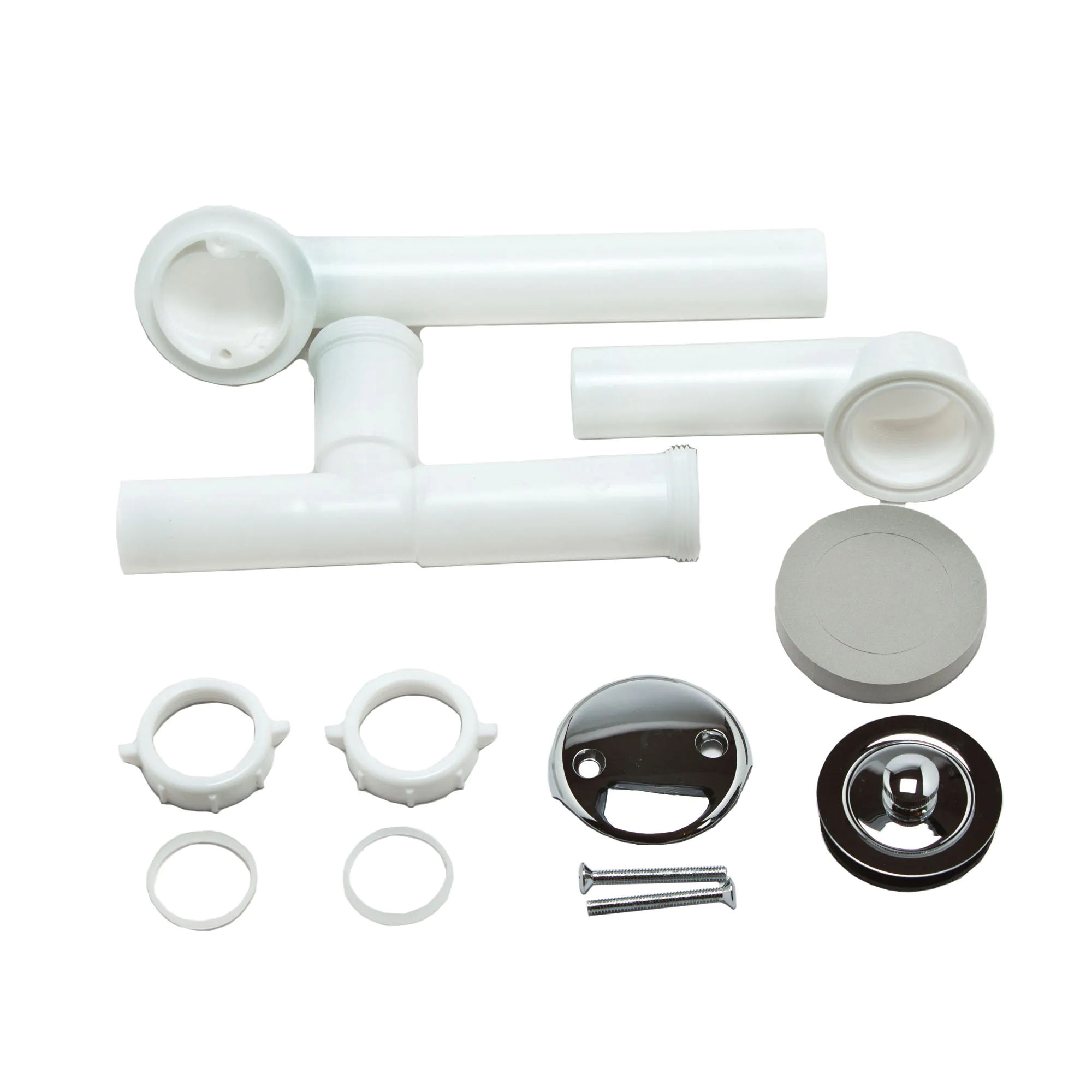 90530 Tub Drain with Lift-n-drain Assembly, PVC, White, Chrome-Plated, For: 14 in and 16 in Tubs