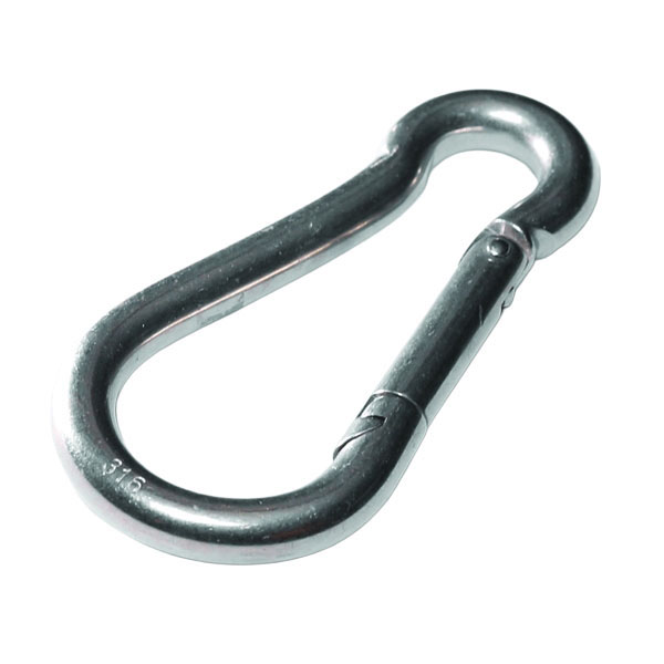 2450S-11/32 Spring Hook, 160 lb Working Load, Stainless Steel, Zinc-Plated