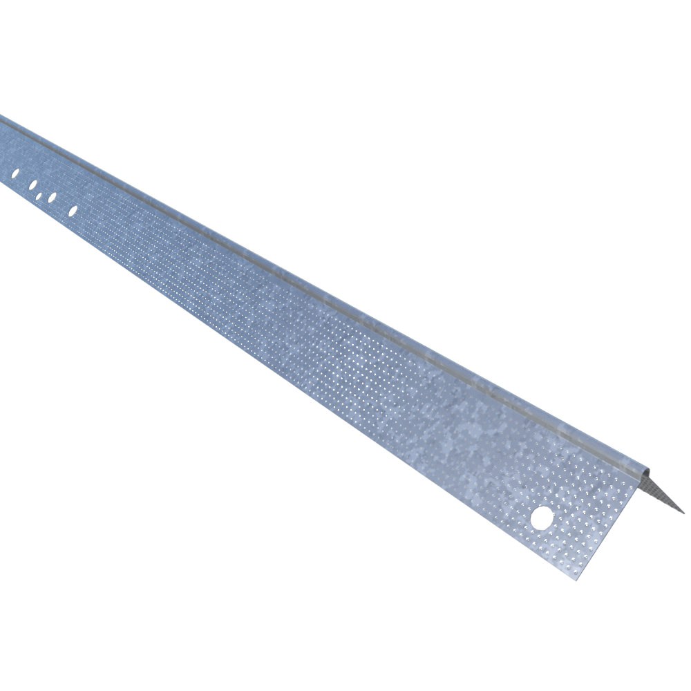 DBD10GR Corner Bead, 10 ft L, 1-1/4in W, 0.0125 in Thickness, Steel, Galvanized