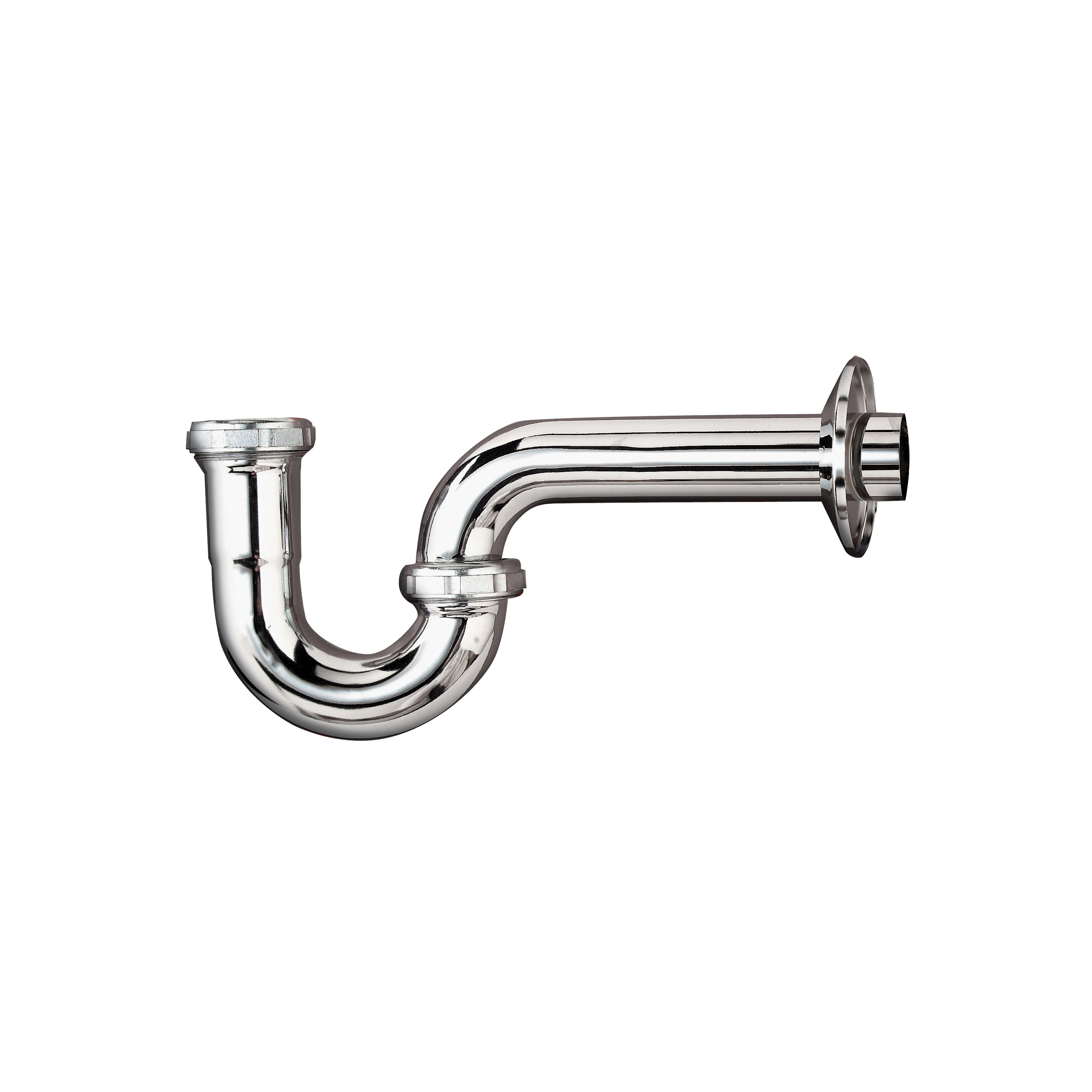 PP100CP P-Trap, 1-1/4 in, NPT x Flanged, Brass, Chrome-Plated