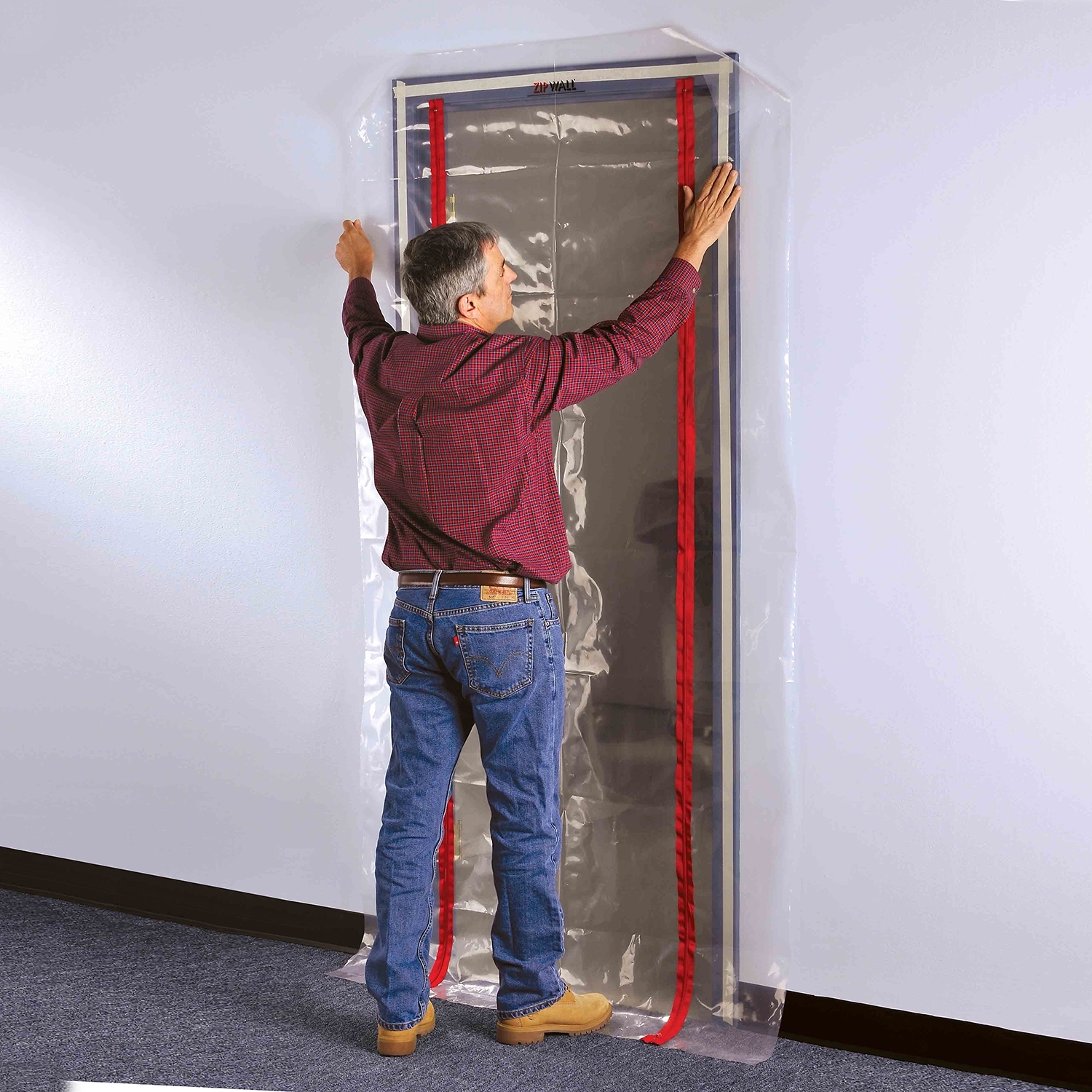 Zipwall ZDS Dust Containment Door Kit, Standard, 4 ft L, 7-1/2 ft W, Plastic - 2