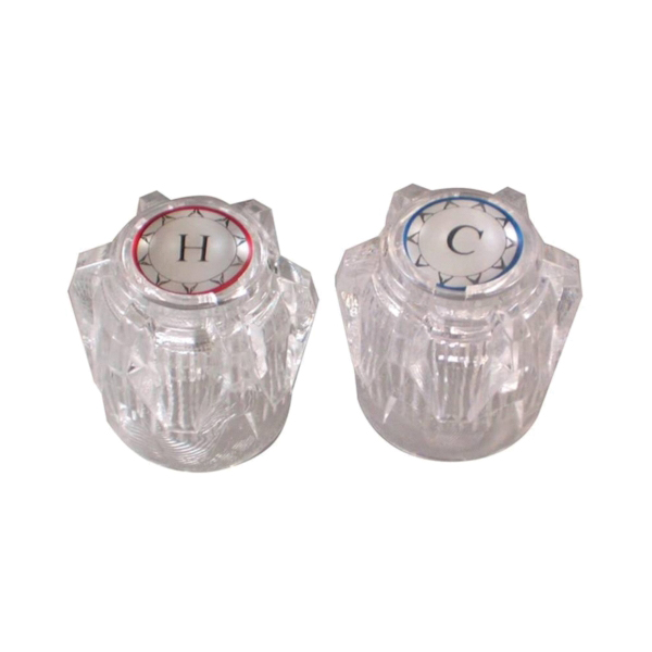 88810 Faucet Knob Handle, Acrylic, For: Moen Two Handle Tub/Shower Faucets