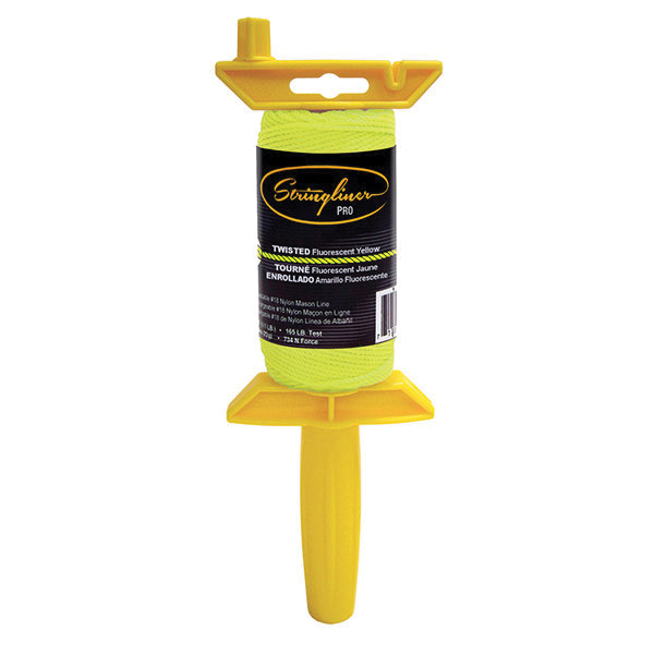 Pro Series 25012 Mason Line Reel, 135 ft L Line, Fluorescent Yellow Line, Manual Rewind