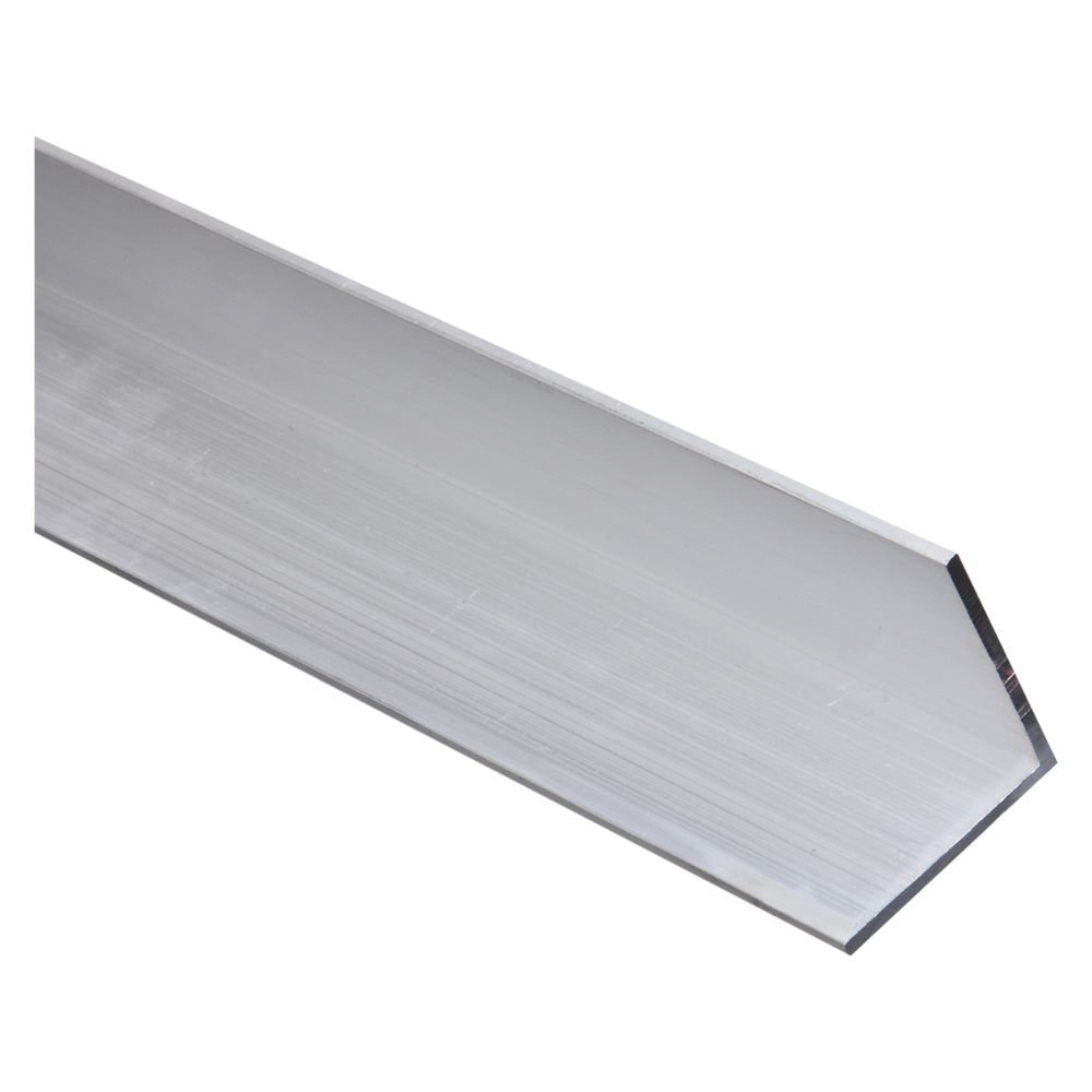 4204BC Series N258-400 Solid Angle, 2 in L Leg, 96 in L, 1/8 in Thick, Aluminum, Mill