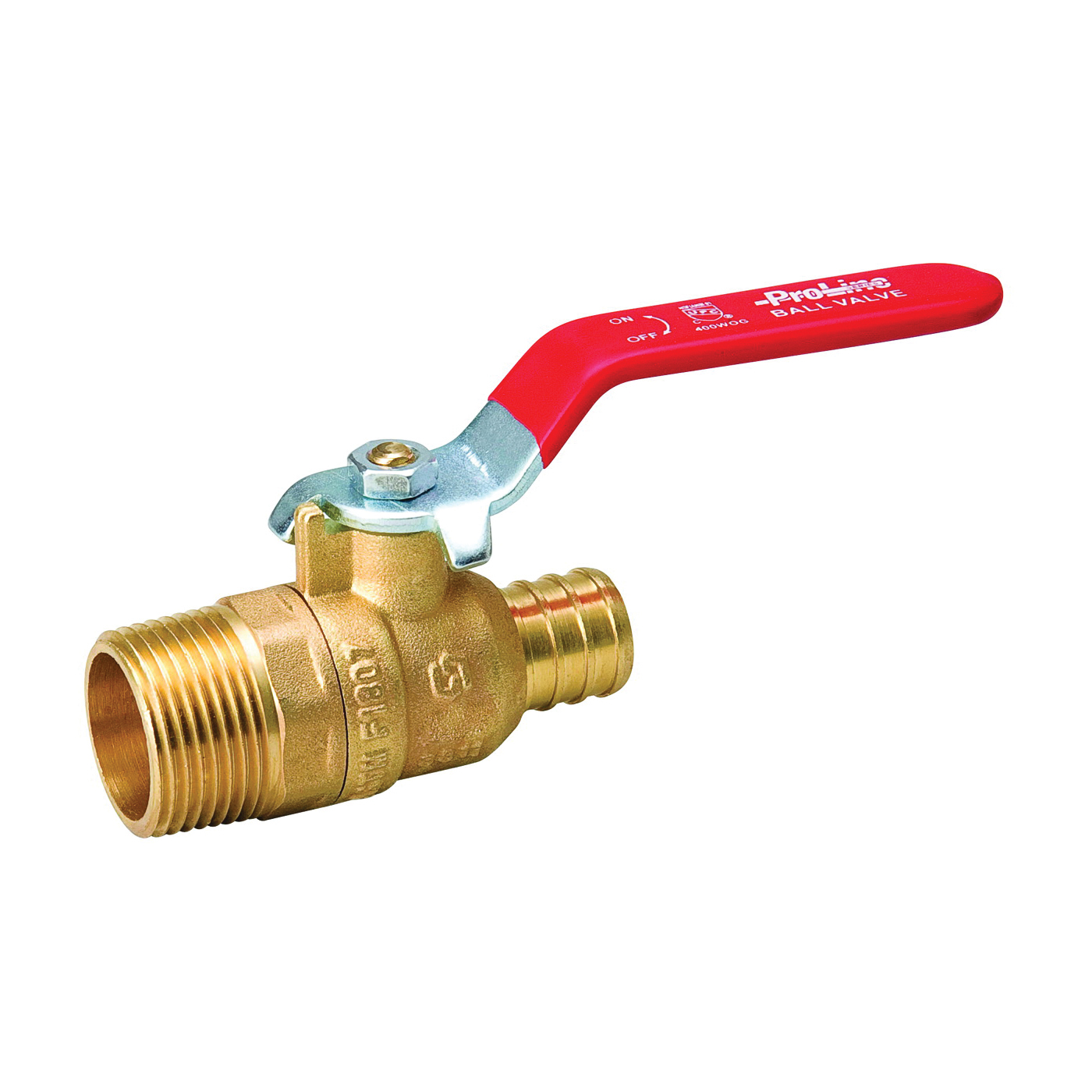 107-334NL Ball Valve, 3/4 in Connection, MIP x PEX, 160, 400 psi Pressure, Brass Body