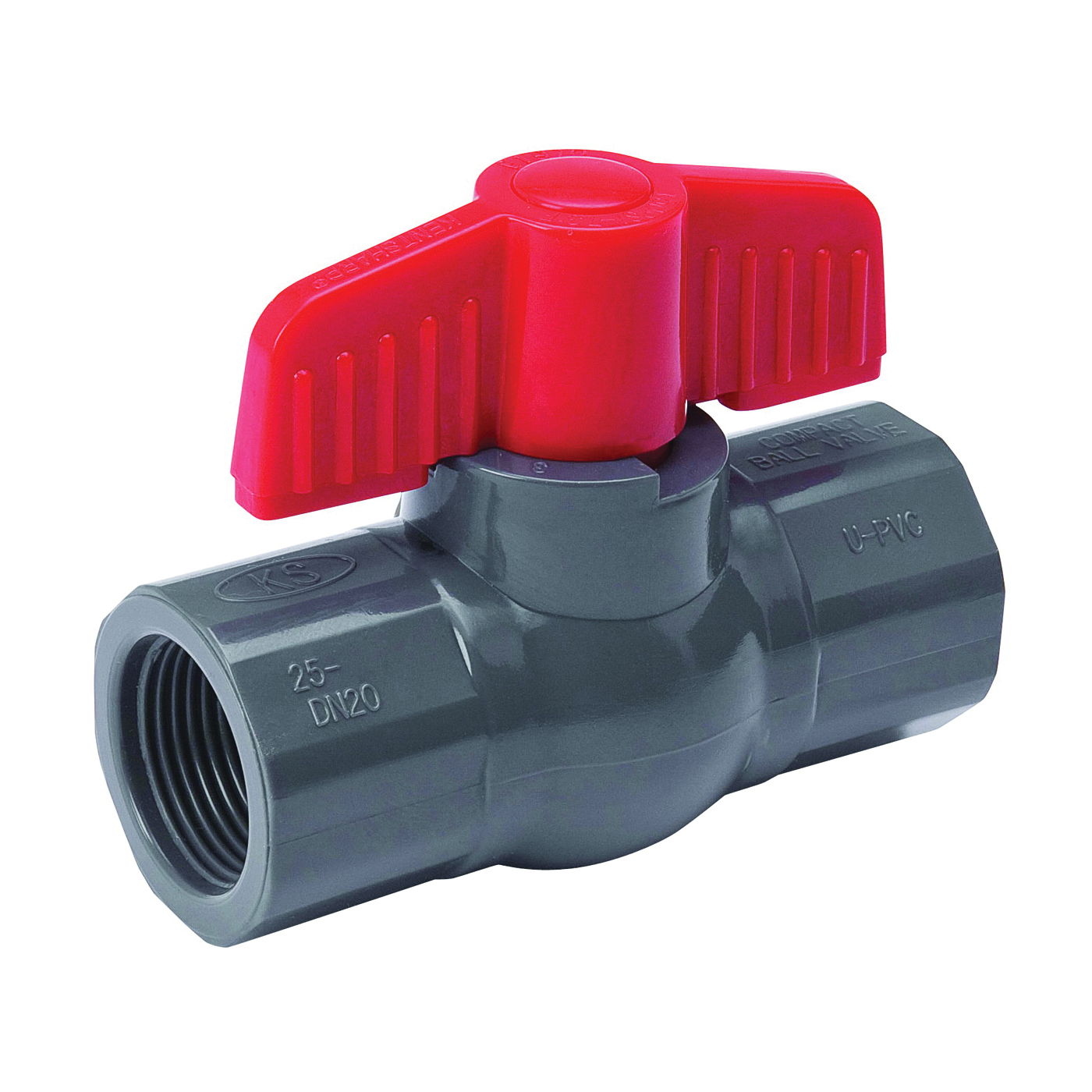 ProLine Series 107-107 Ball Valve, 1-1/2 in Connection, FIP, 150 psi Pressure, Manual Actuator, PVC Body