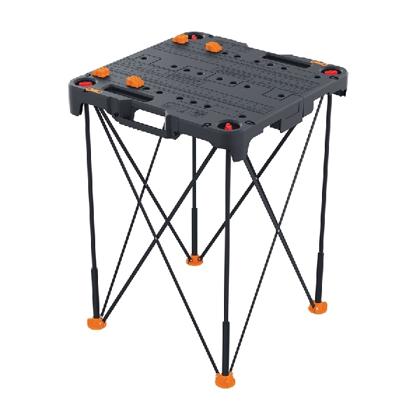 WX066 Portable Work Table, 32 in OAH, 300 lb Capacity, Black, Plastic Tabletop