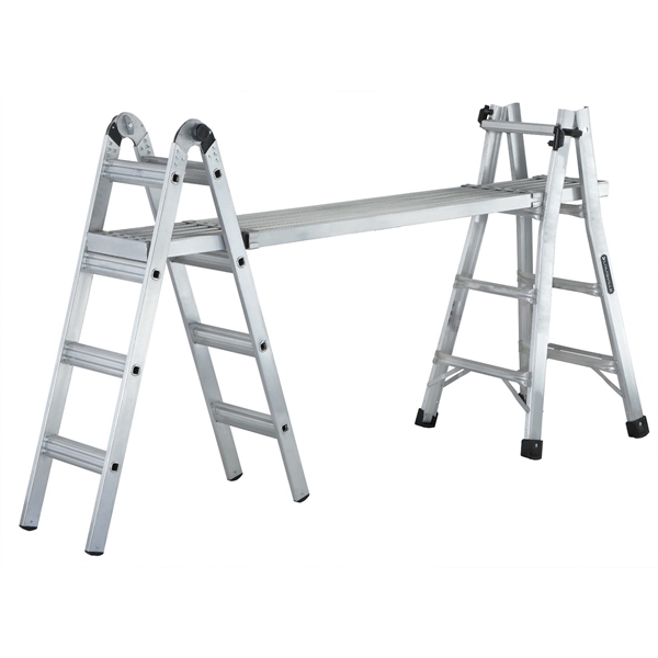 Louisville L-2098-17 Multi-Purpose Ladder, 9 to 15 ft Max Reach H, 16-Step, Type IA Duty Rating, Aluminum - 2