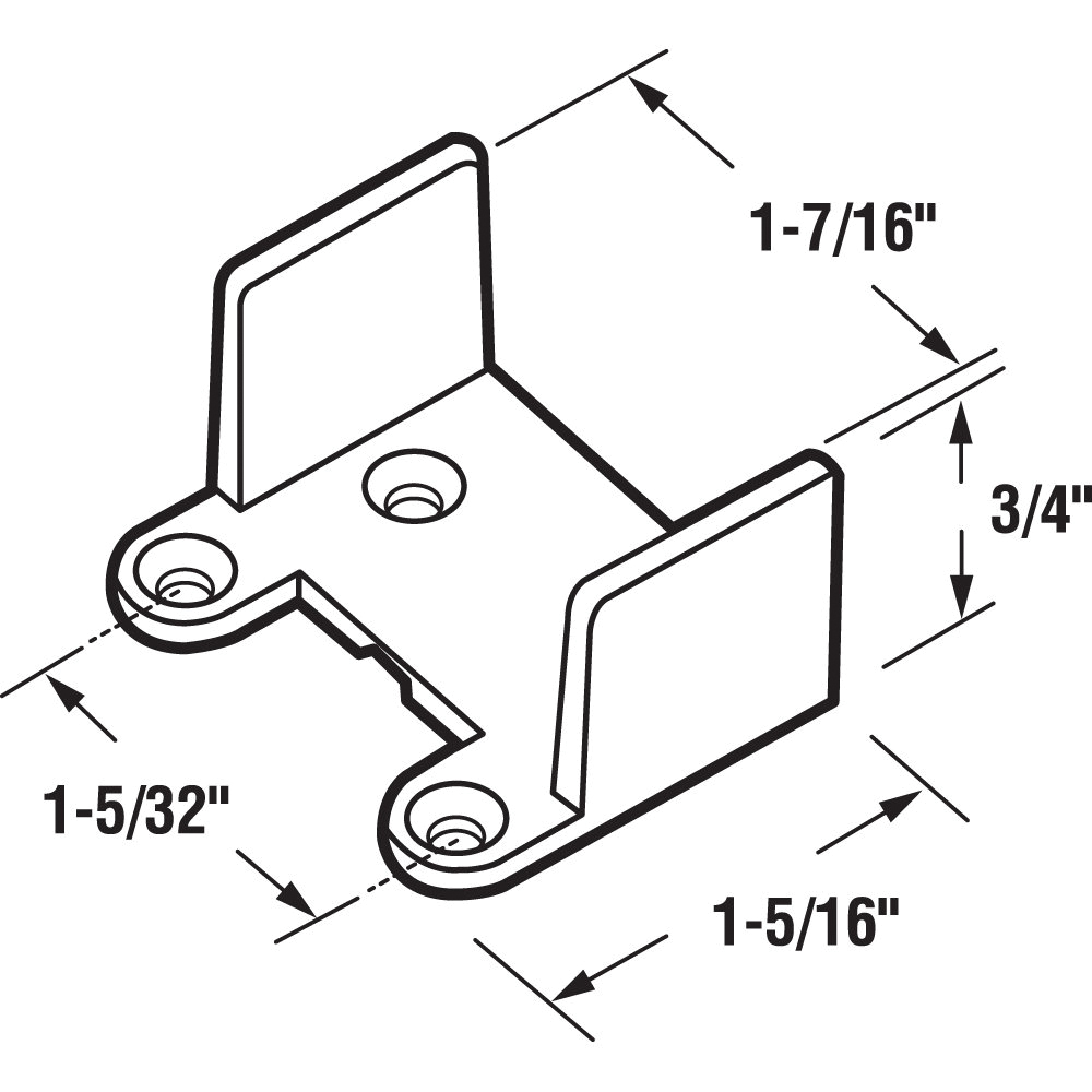 Prime-Line N 6565 Door Guide, Plastic, White, Floor Mounting - 3