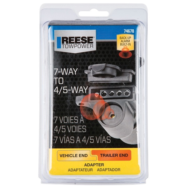 REESE TOWPOWER 74678 Brake Light Adapter with Backup Alarm, Plastic Housing Material, Black - 2