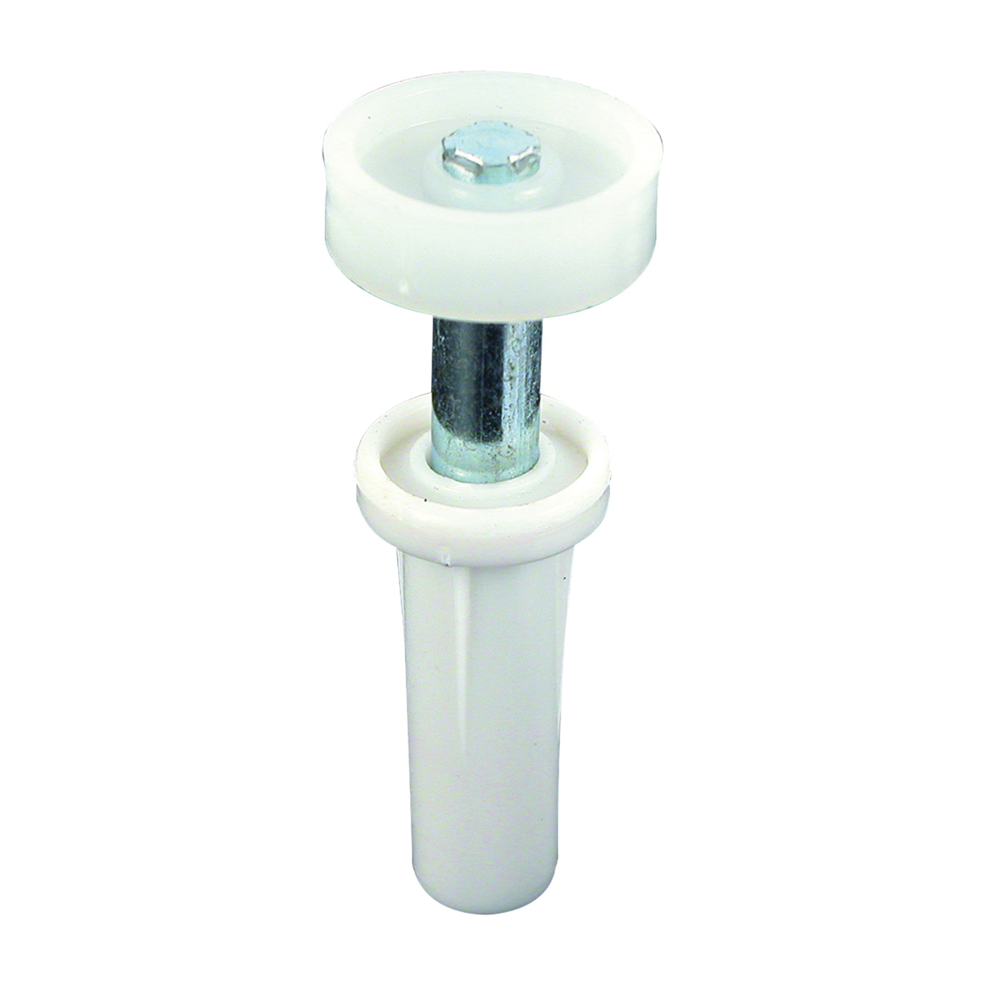 N 6582 Door Roller, 7/8 in Dia Roller, 1/4 in W Roller, Nylon, White, 1-Roller, 30 lb, Top