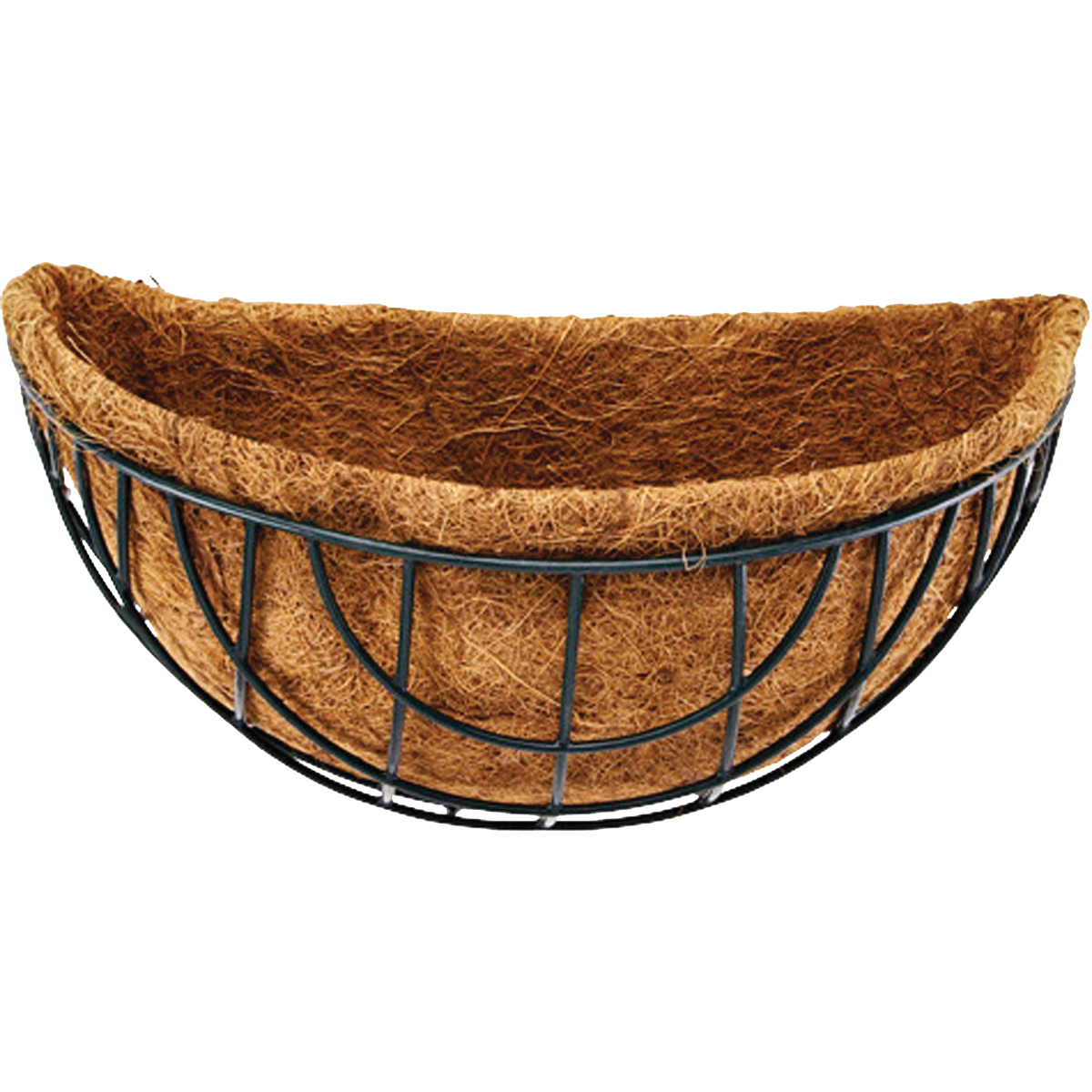 GB-4315-3L Wall Basket, Half-Circle, 22 lb, Coconut Fiber/Steel, Matte Black