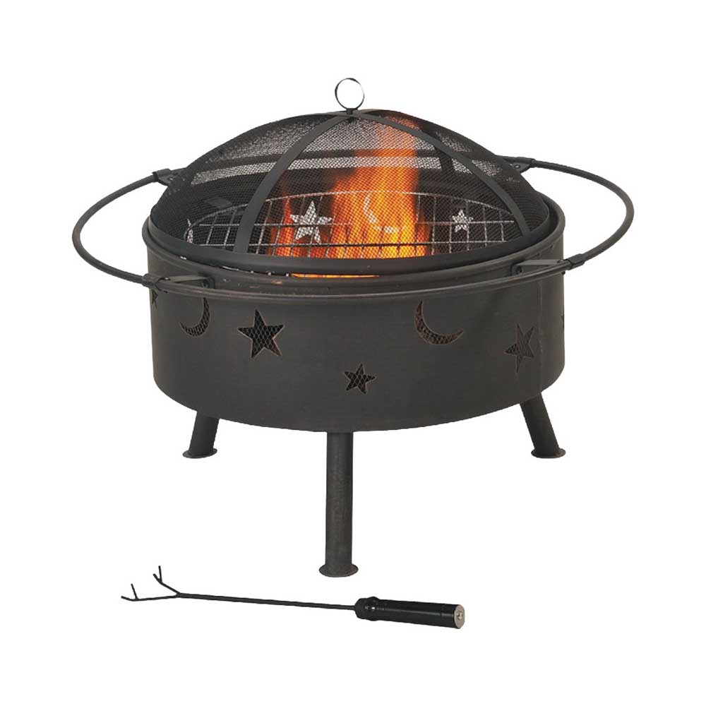 FT-112 Linear Edge Fire Pit, 32 in OAW, 32 in OAD, 23-1/2 in OAH, Round, Wood Ignition, Steel