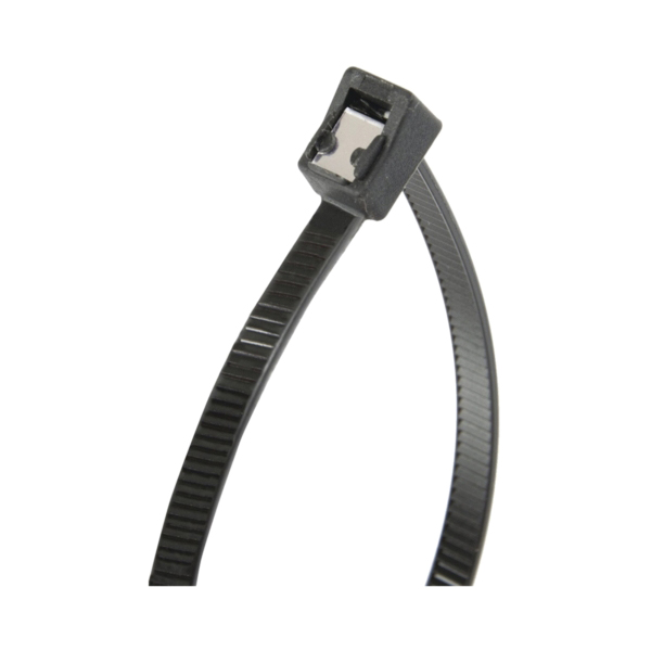 46-314UVBSC Cable Tie, 0.3 in Max Bundle Dia, Double-Lock Locking, 6/6 Nylon, Black