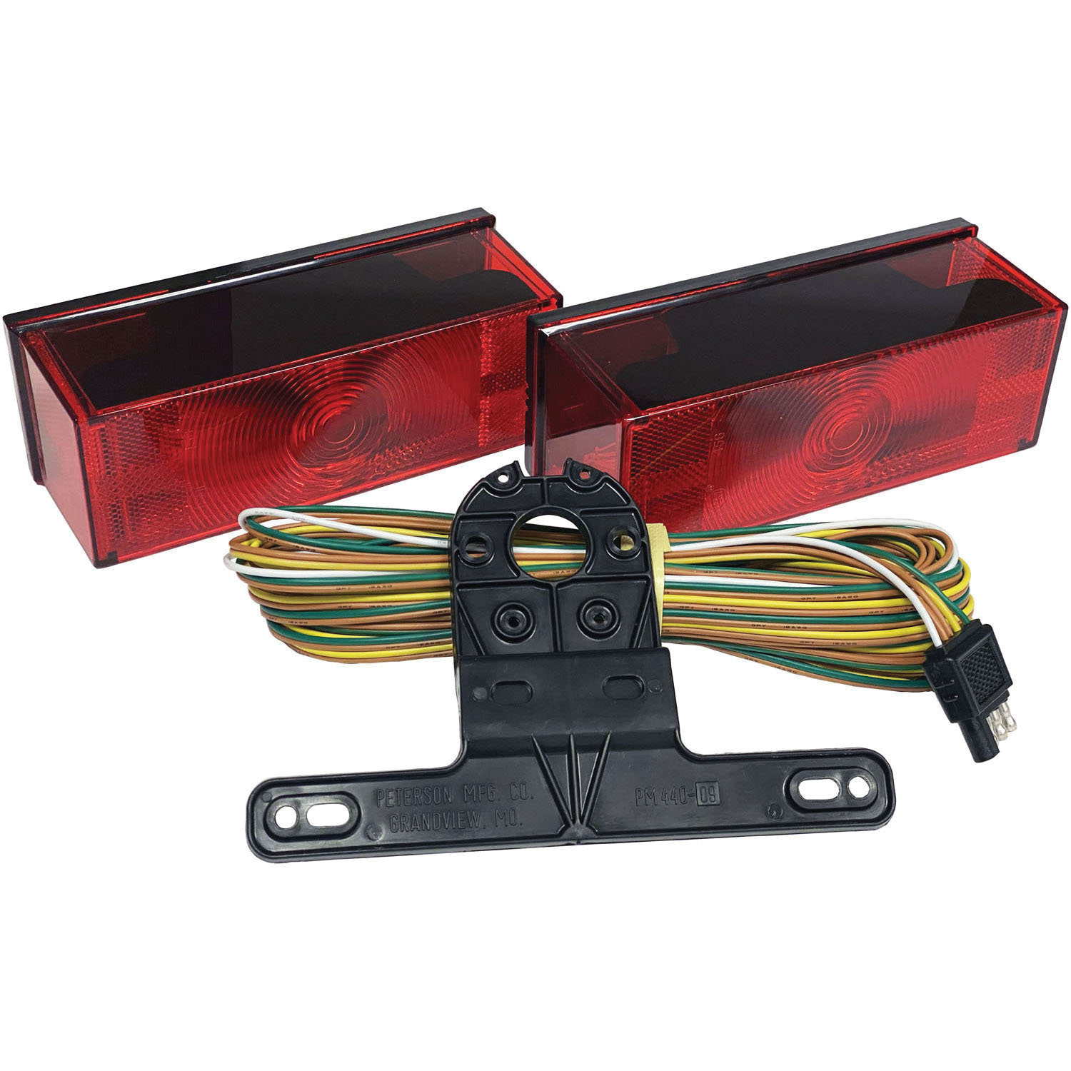 V547 Rectangular Submersible Rear Light Kit, 12 V, 2-Lamp, Incandescent Lamp, Clear/Red Lamp
