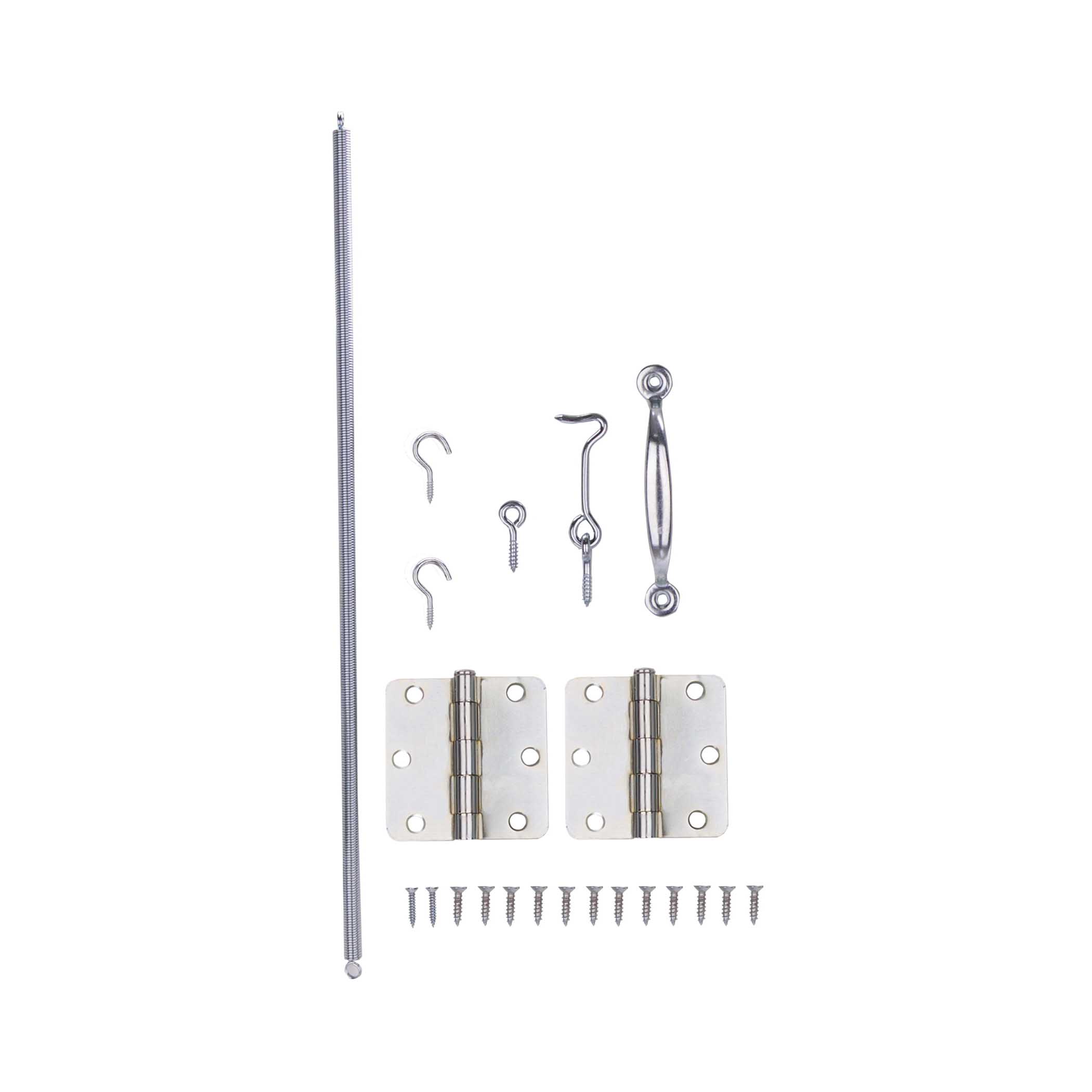 41099-U-PS Screen Door Hinge Set, Steel, Sliver, Zinc-Plated, 22 -Piece, For: Wood Screen Doors