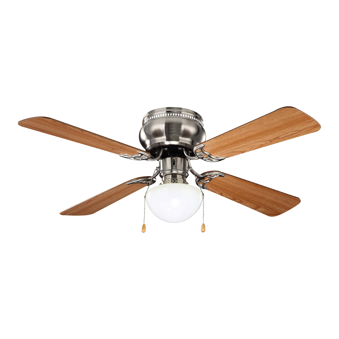 Boston Harbor 42-742T-MR-EN-BN Ceiling Fan, 4-Blade, Dark Walnut/Cherry Blade, 42 in Sweep, 3-Speed, With Lights: Yes
