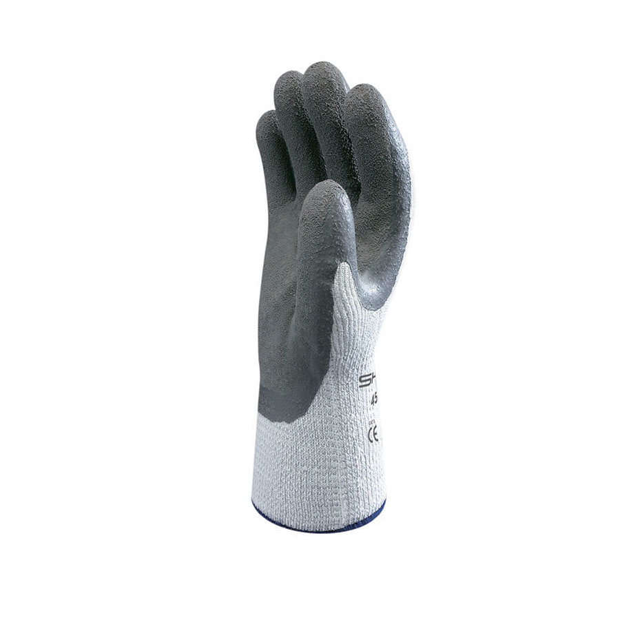Showa 451-S Gloves, Unisex, S, 9.84 in L, Elastic Cuff, Gray/Light Gray - 2