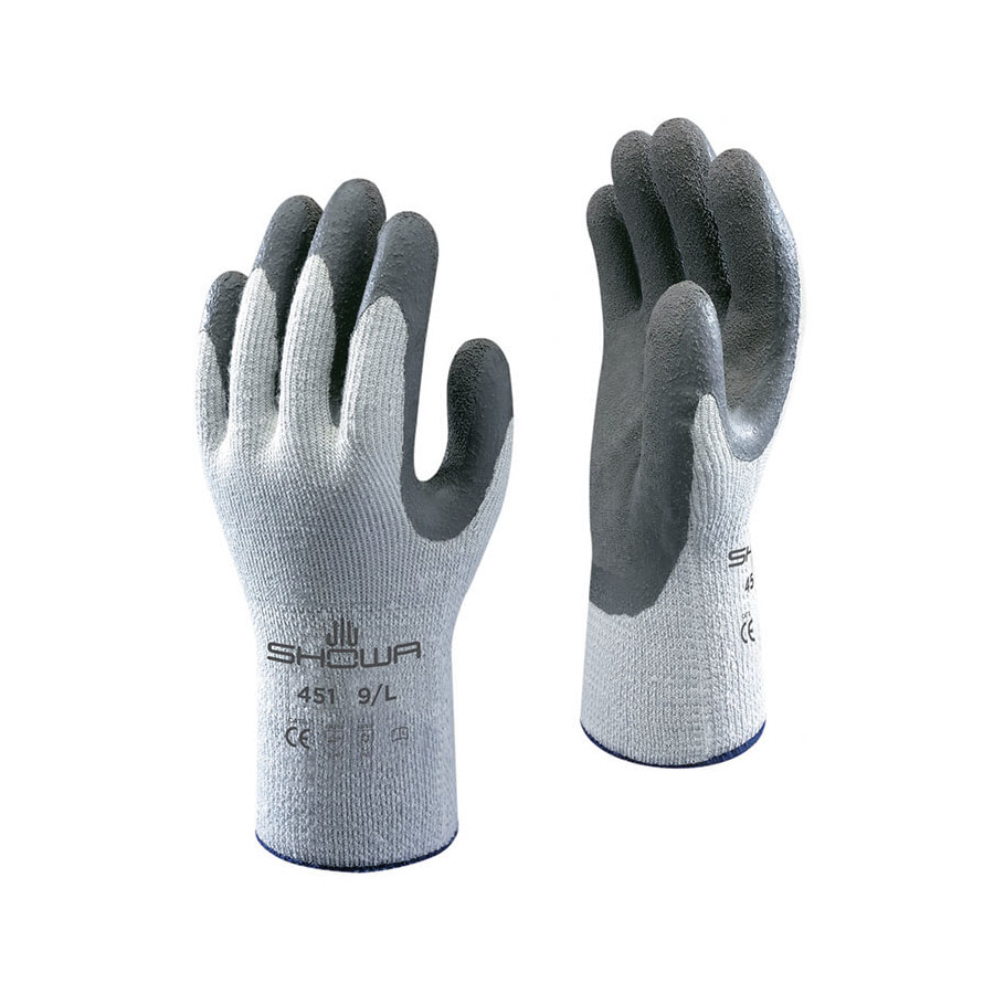 Showa 451-S Gloves, Unisex, S, 9.84 in L, Elastic Cuff, Gray/Light Gray - 3