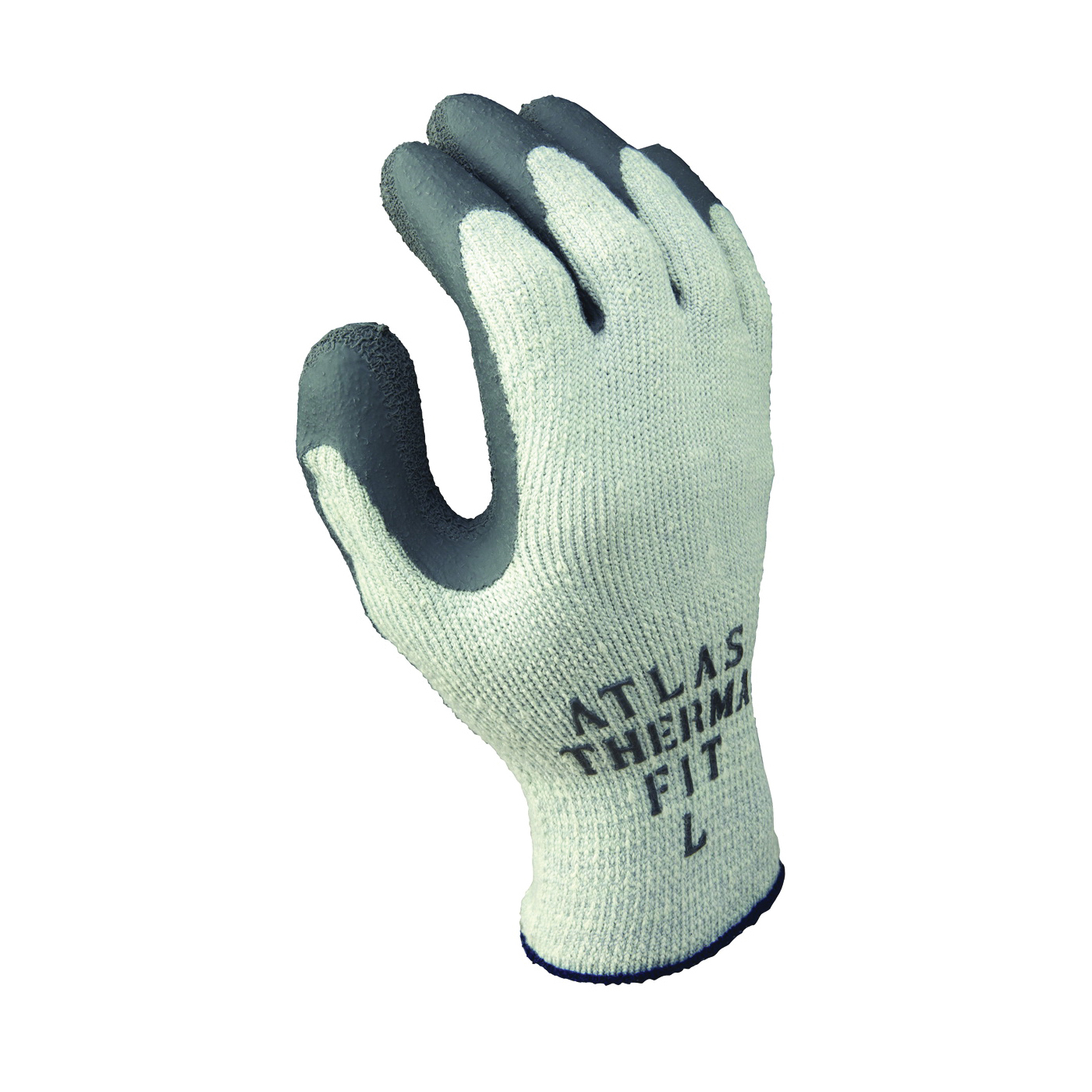 ThermaFit 451L-09.RT Ergonomic Work Gloves, Unise, L, 9 in L, Knit Wrist Cuff, Rubber, Dark Gray