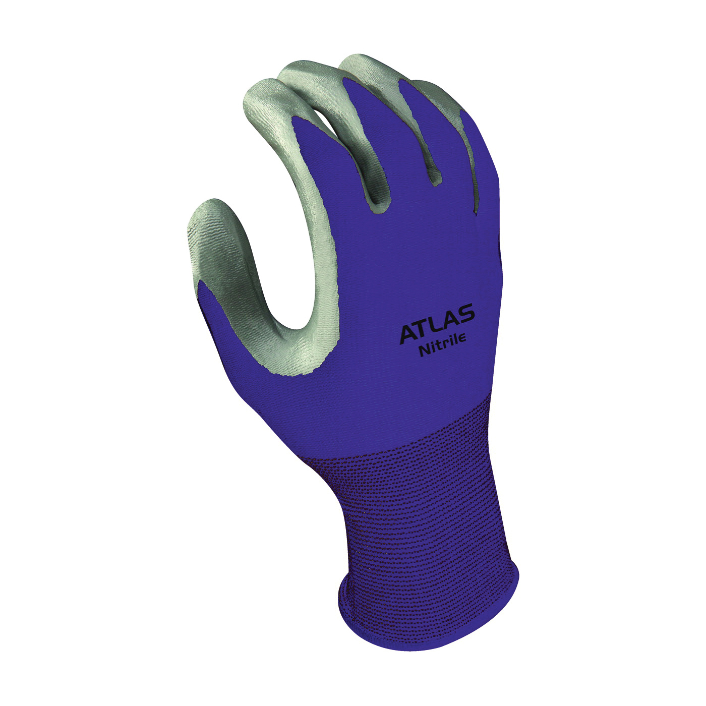 370PLXS-05.RT Ergonomic Protective Gloves, XS, Knit Wrist Cuff, Nitrile Coating, Nylon Glove, Purple