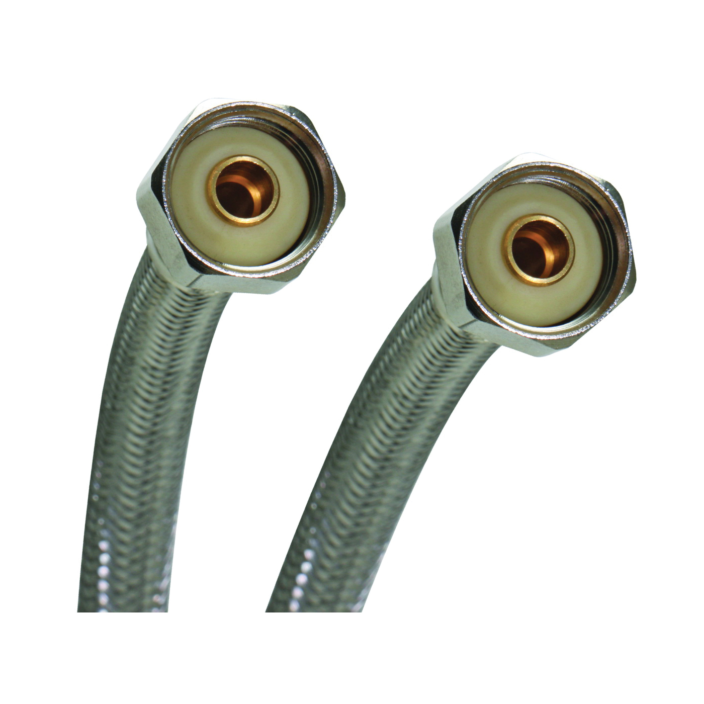 B4F20 Water Supply Connector, 1/2 x 1/2 in, FIP, Polymer/Stainless Steel, 20 in L