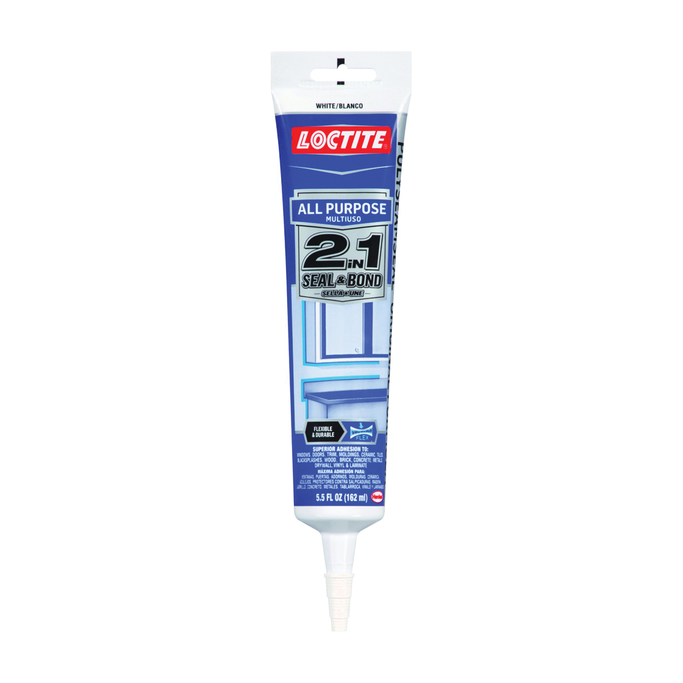 2139006 Adhesive Caulk, White, 24 hr to 2 weeks Curing, 40 to 100 deg F, 5.5 oz Tube