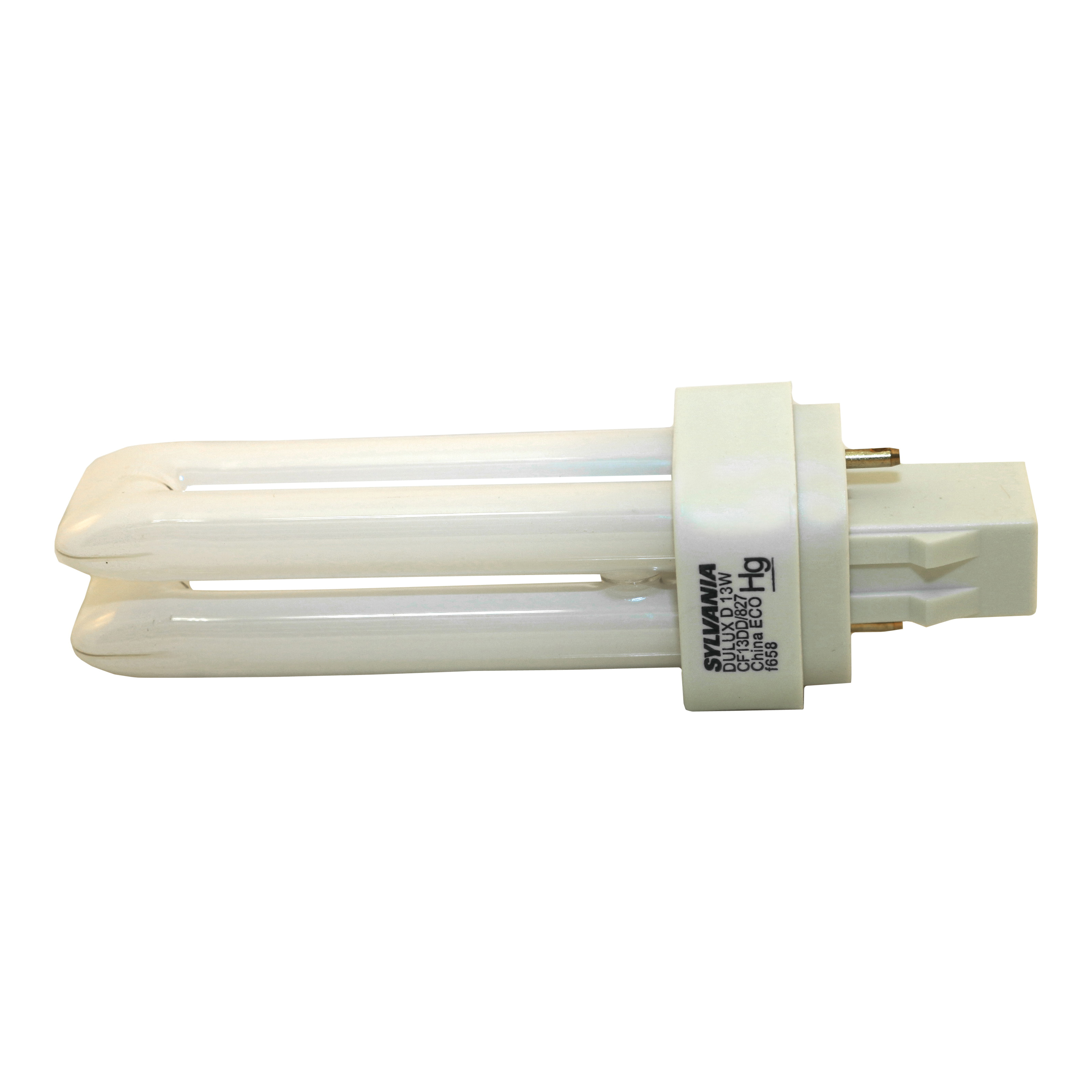 20480 Double Tube Compact Fluorescent Bulb, 13 W, T4 Lamp, GX23 Lamp Base, 671 Lumens, 2700 K Color Temp