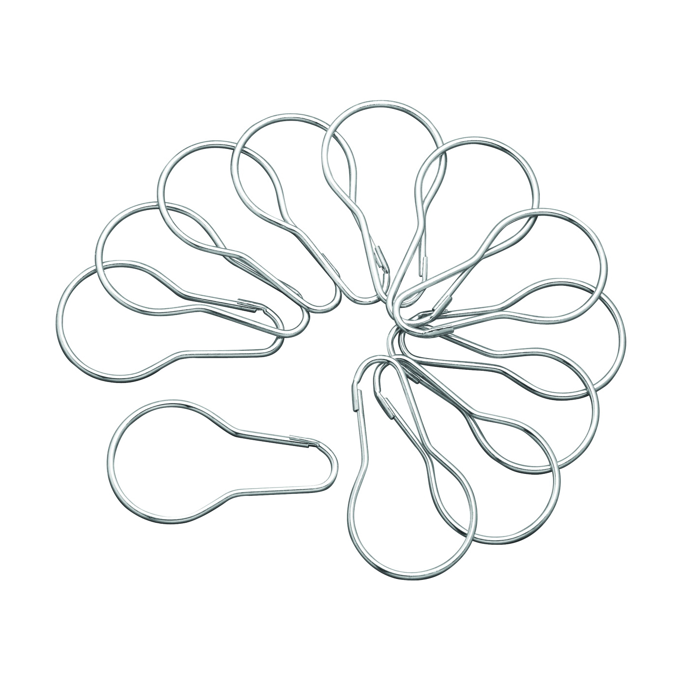 PP825-25 Shower Curtain Pin, 1-3/8 in Opening, Steel, Bright, 3 in W, 5-1/4 in H