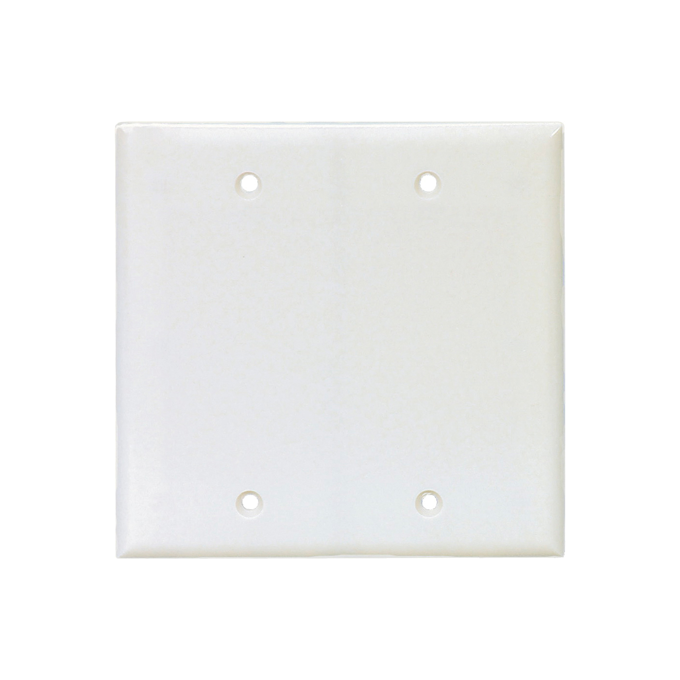 Cooper Wiring PJ23W Blank Wallplate, 4.87 in L, 4.94 in W, 0.08 in Thick, 2 -Gang, Polycarbonate, White, High-Gloss