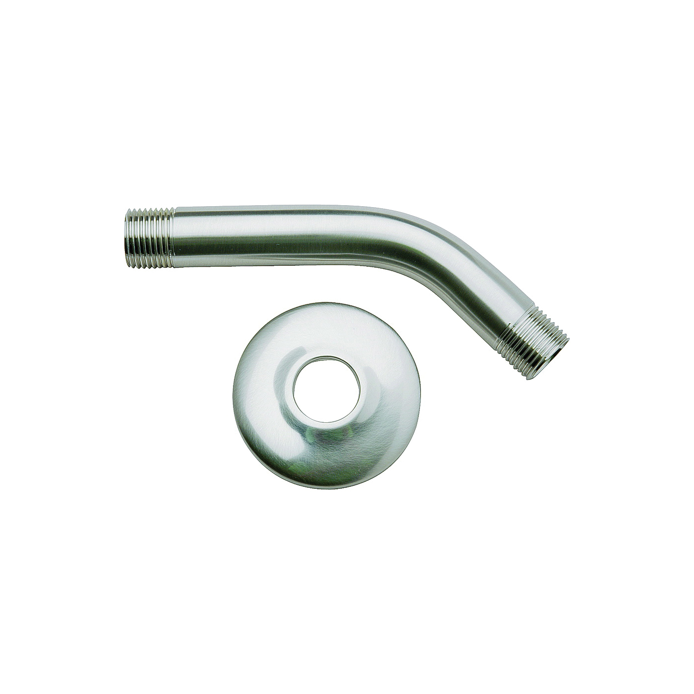 PP825-10 Shower Arm With Flange, 1/2 in Connection, IPS, 6 in L, Brass, Chrome-Plated